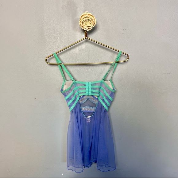 Victoria's Secret Blue and Green Babydoll Lingerie - Picture 3 of 5